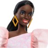 Barbie Fashionistas Κούκλα Fashionistas #216 With Tall Body, Black Straight Hair & Peach Dress για 3+ Ετών 29εκ.