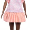 Barbie Fashionistas Κούκλα Fashionistas #216 With Tall Body, Black Straight Hair & Peach Dress για 3+ Ετών 29εκ.