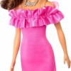 Barbie Fashionista Ruffled Pink Dress Κούκλα Fashionistas για 3+ Ετών