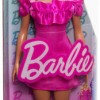 Barbie Fashionista Ruffled Pink Dress Κούκλα Fashionistas για 3+ Ετών