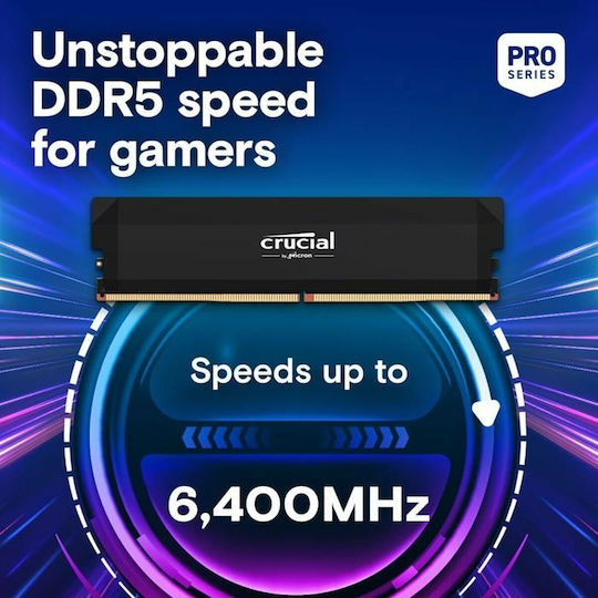 Crucial Pro DDR5 32GB RAM με 2x16GB Modules και Ταχύτητα 6400 για Desktop