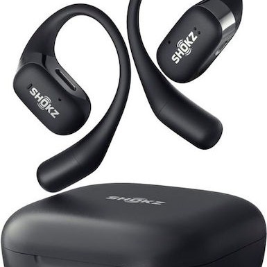 Aftershokz Openfit Open Ear Bluetooth Handsfree Ακουστικά με Αντοχή στον Ιδρώτα και Θήκη Φόρτισης Μαύρα