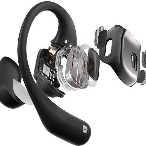 Aftershokz Openfit Open Ear Bluetooth Handsfree Ακουστικά με Αντοχή στον Ιδρώτα και Θήκη Φόρτισης Μαύρα