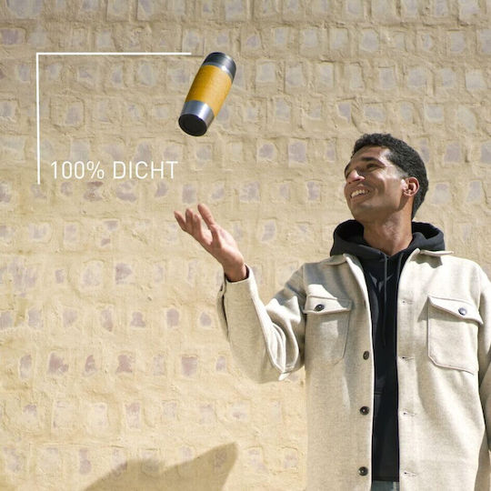 Emsa Handled Tumbler Θερμός Ανοξείδωτο 360ml Mustard Yellow με Καλαμάκι και Λαβή