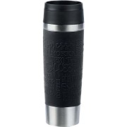 Emsa Travel Ποτήρι Θερμός Ανοξείδωτο 500ml Black με Λαβή