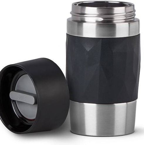 Emsa Travel Ποτήρι Θερμός Ανοξείδωτο 300ml Μαύρο N2160100