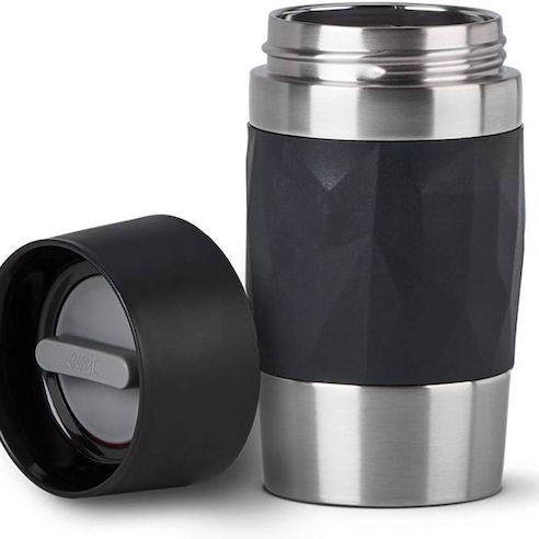 Emsa Travel Ποτήρι Θερμός Ανοξείδωτο 300ml Μαύρο N2160100