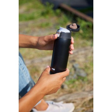 Emsa Handled Tumbler Θερμός 400ml Black με Καλαμάκι και Λαβή