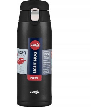 Emsa Handled Tumbler Θερμός 400ml Black με Καλαμάκι και Λαβή