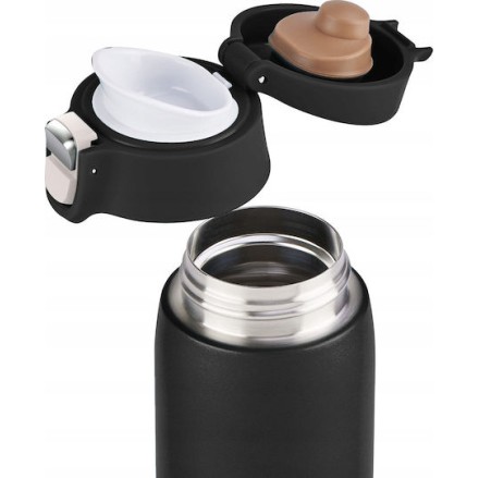 Emsa Handled Tumbler Θερμός 400ml Black με Καλαμάκι και Λαβή