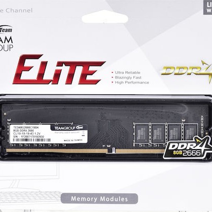 TeamGroup Elite DDR4 με Module 1x8GB και Ταχύτητα 2666 για Desktop