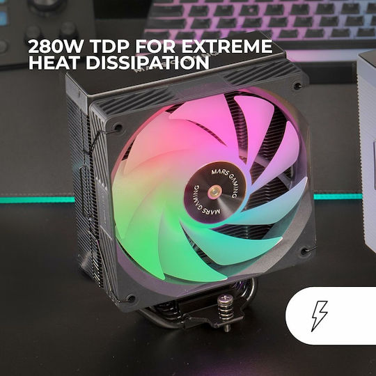 Mars Gaming MCPUX5ARGB Ψύκτρα Επεξεργαστή για Socket AM4/AM5/1200/115x/1700