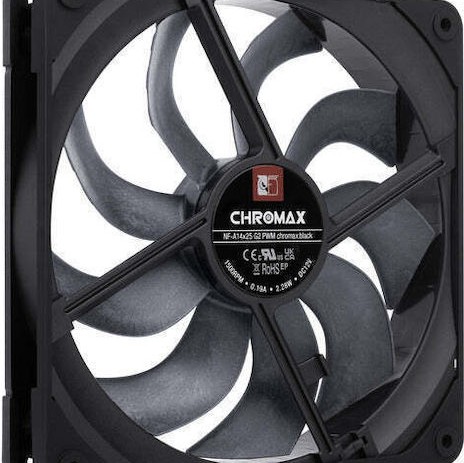Noctua NF-A14x25 G2 PWM Case Fan 140mm με Χωρίς Led Φωτισμό και Σύνδεση 4-Pin chromax.Black