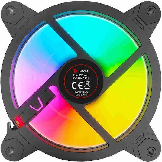 Savio FAN-01 Case Fan 120mm με ARGB Φωτισμό και Σύνδεση 6-Pin 4τμχ