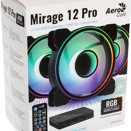 Aerocool Mirage 12 ARGB Pro Case Fan 120mm με Σύνδεση 6-Pin 3τμχ