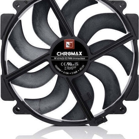Noctua NF-A14X25R G2 PWM Case Fan 140mm με Σύνδεση 4-Pin chromax.black