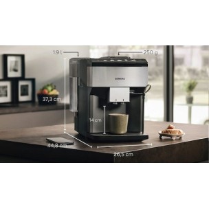 Siemens Eq.500 Αυτόματη Μηχανή Espresso 1500W Πίεσης 15bar για Cappuccino με Μύλο και Wi-Fi Μαύρη