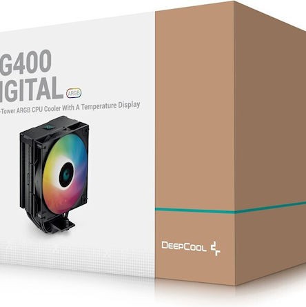 Deepcool AG400 Digital BK ARGB Ψύκτρα Επεξεργαστή για Socket AM4/AM5/1200/115x/1700