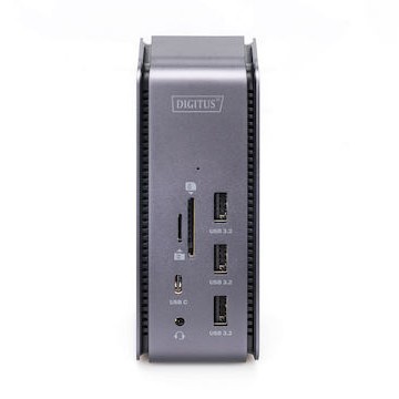 Digitus USB-C Docking Station με HDMI/DisplayPort 4K PD Ethernet και συνδεση 2 Οθονών Γκρι (DA-70897)