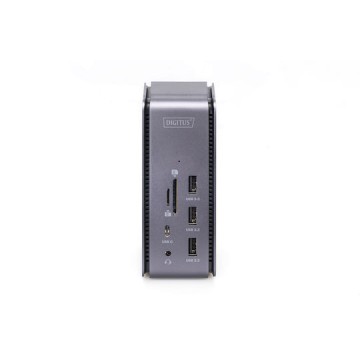Digitus USB-C Docking Station με HDMI/DisplayPort 4K PD Ethernet και συνδεση 2 Οθονών Γκρι (DA-70897)