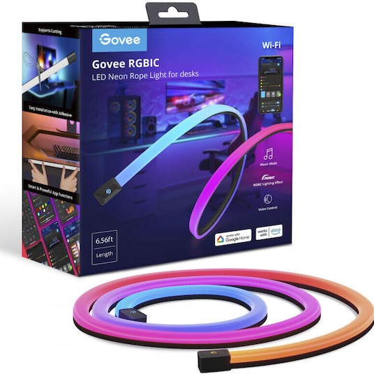 Govee Αδιάβροχη Smart Ταινία LED Wi-Fi 220V RGB Φως 2m Neon Flex με Τροφοδοτικό