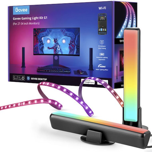 Govee Smart Ταινία LED PC Monitor Pro Kit Wi-Fi Τηλεόρασης RGB Φως 27m με Τροφοδοτικό