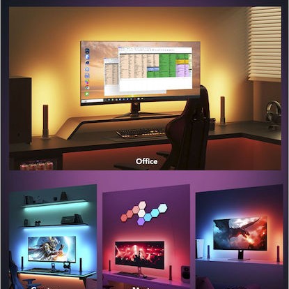 Govee Smart Ταινία LED PC Monitor Pro Kit Wi-Fi Τηλεόρασης RGB Φως 27m με Τροφοδοτικό