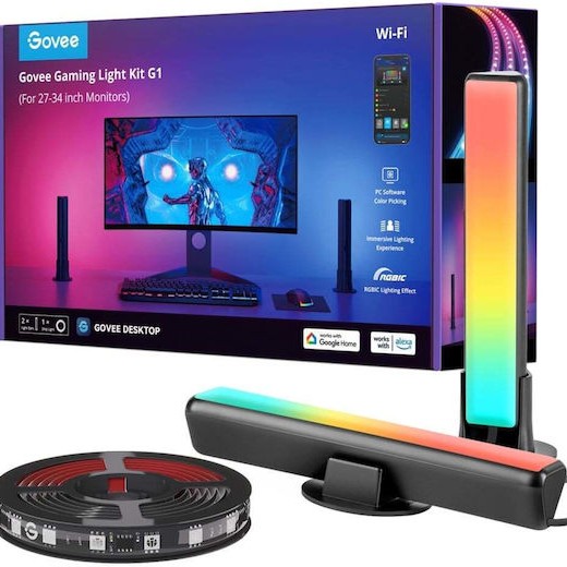 Govee Smart Ταινία LED PC Monitor Pro Kit Wi-Fi Τηλεόρασης RGB Φως 27m με Τροφοδοτικό