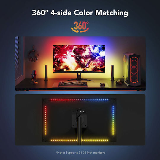 Govee Smart Ταινία LED PC Monitor Pro Kit Wi-Fi Τηλεόρασης RGB Φως 27m με Τροφοδοτικό