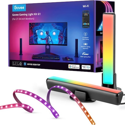 Govee Smart Ταινία LED PC Monitor Pro Kit Wi-Fi Τηλεόρασης RGB Φως 27m με Τροφοδοτικό