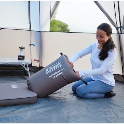 Coleman Αυτοφούσκωτο Μονό Υπόστρωμα Camping 200x68cm Πάχους 7.5cm Γκρι