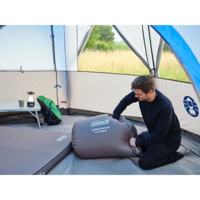 Coleman Αυτοφούσκωτο Ημίδιπλο Υπόστρωμα Camping 200x128cm Πάχους 7.5cm Γκρι
