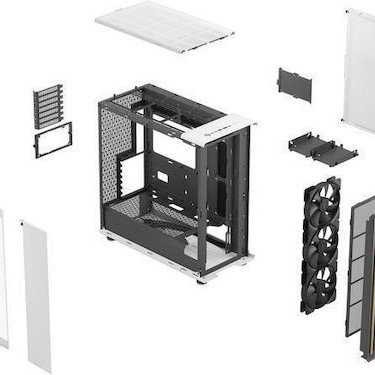 Fractal Design FD-C-NOR1X-04 Gaming Midi Tower Κουτί Υπολογιστή με Πλαϊνό Παράθυρο Chalk White