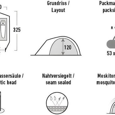 High Peak Nevada Σκηνή Camping Igloo Πράσινη 4 Εποχών για 3 Άτομα 53x17εκ.