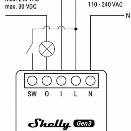 Shelly 1 Mini Gen 3 Smart Ενδιάμεσος Διακόπτης Wi-Fi σε Μπλε Χρώμα
