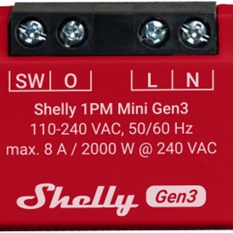 Shelly 1PM Mini Gen3 Ενδιάμεσος Διακόπτης