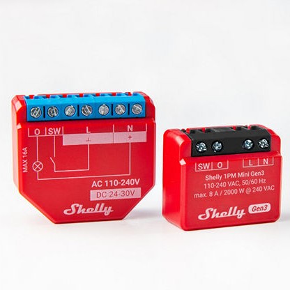 Shelly 1PM Mini Gen3 Ενδιάμεσος Διακόπτης