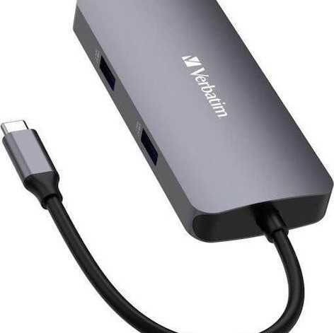 Verbatim USB-C Pro CMH-05 USB-C Docking Station με HDMI 4K PD Ethernet Γκρι