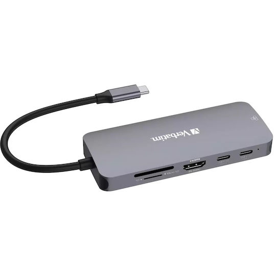 Verbatim CMH-9 USB-C Docking Station με HDMI 4K PD Ethernet Γκρι