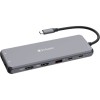 Verbatim CMH-13 USB-C Docking Station με HDMI/DisplayPort 4K PD Ethernet και σύνδεση 3 Οθονών Γκρι