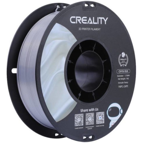 Creality3D PLA 3D Printer Filament 1.75mm Ασημί 1kg (Spool)
