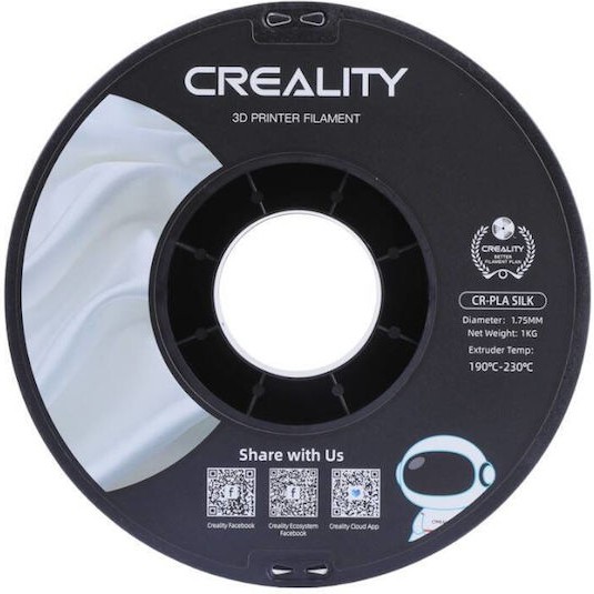 Creality3D PLA 3D Printer Filament 1.75mm Ασημί 1kg (Spool)