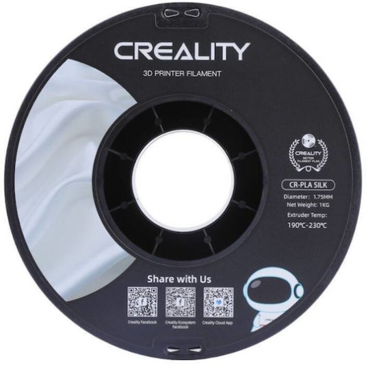 Creality3D PLA 3D Printer Filament 1.75mm Ασημί 1kg (Spool)