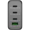 Goobay Φορτιστής Χωρίς Καλώδιο GaN με Θύρα USB-A και 3 Θύρες USB-C 100W Power Delivery / Quick Charge 3.0 Μαύρος (65555)