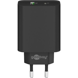 Goobay Φορτιστής Χωρίς Καλώδιο με Θύρα USB-A και Θύρα USB-C 45W Power Delivery Μαύρος (65411)