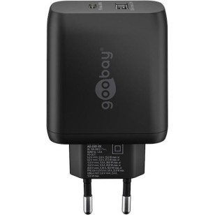 Goobay Φορτιστής Χωρίς Καλώδιο με Θύρα USB-A και Θύρα USB-C 45W Power Delivery Μαύρος (65411)