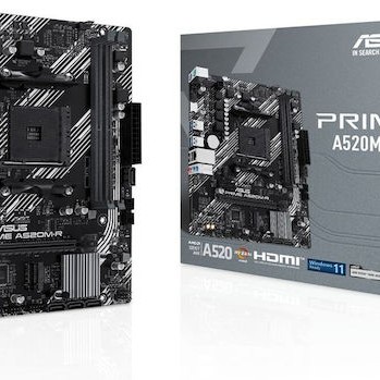 Asus PRIME A520M-R Motherboard Micro ATX με AMD AM4 Socket