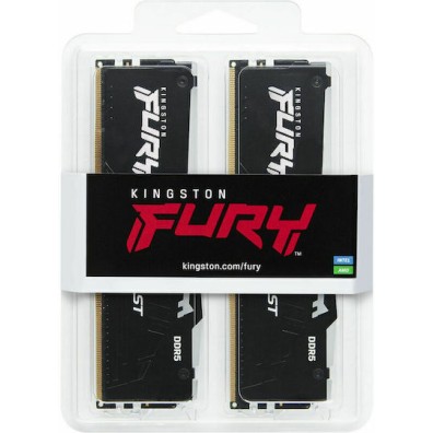 Kingston Fury Beast RGB DDR5 16GB RAM με 2x8GB Modules και Ταχύτητα 5600 για Desktop