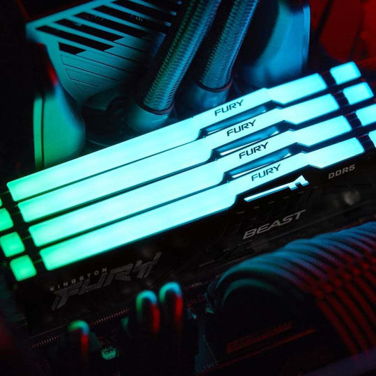 Kingston Fury Beast RGB DDR5 32GB RAM με 2x16GB Modules και Ταχύτητα 5200 για Desktop