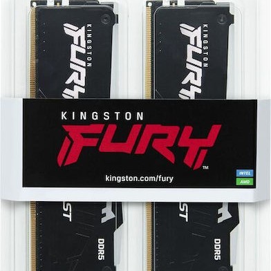Kingston Fury Beast RGB DDR5 32GB RAM με 2x16GB Modules και Ταχύτητα 6000 για Desktop